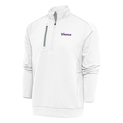 Minnesota Vikings Antigua Team Logo Throwback Generation Quarter-Zip Pullover Top White