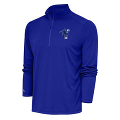 Indianapolis Colts Antigua Team Logo Throwback Tribute Quarter-Zip Pullover Top Royal