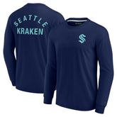 NHL Seattle Kraken Fanatics Unisex Elements Super Soft Long Sleeve T-Shirt - Navy