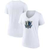 Dallas Mavericks Women's Alternate Logo V-Neck T-Shirt White