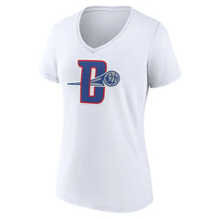 Detroit Pistons Women's Alternate Logo V-Neck T-Shirt White