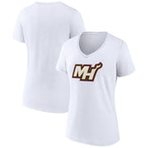 Miami Heat Women's Alternate Logo V-Neck T-Shirt White