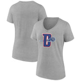 Detroit Pistons Women's Alternate Logo V-Neck T-Shirt Gray