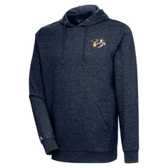 NHL Nashville Predators Antigua Action Chenille Pullover Hoodie - Heather Navy