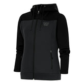 Washington Commanders Antigua Women's Tonal Logo Protect Full-Zip Hoodie Jacket Black/Charcoal