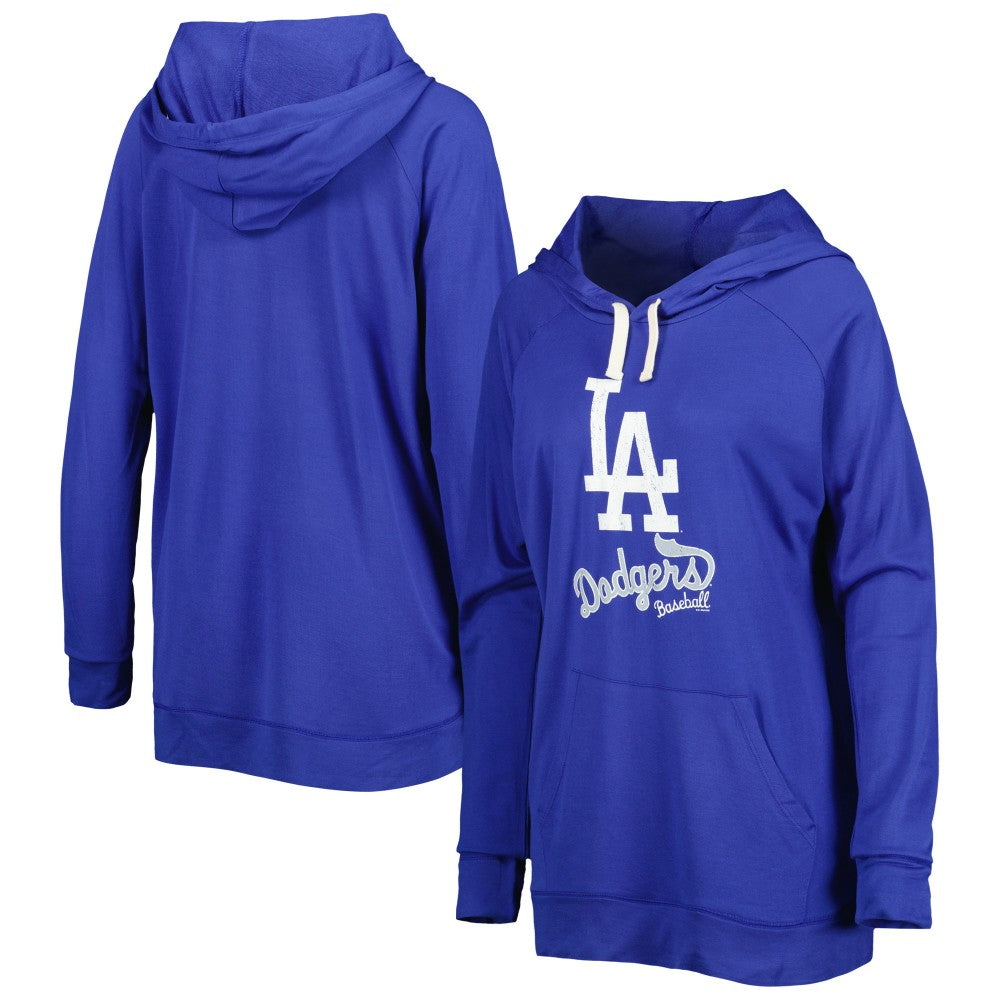 Los Angeles Dodgers Touch Women's Pre-Game Raglan Pullover Hoodie - Royal Hoodies