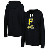 Pittsburgh Pirates Touch Women's Pre-Game Raglan Pullover Hoodie - Black Hoodies