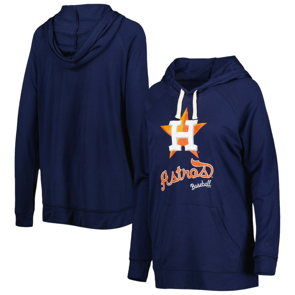 Houston Astros Touch Women's Pre-Game Raglan Pullover Hoodie - Navy Hoodies