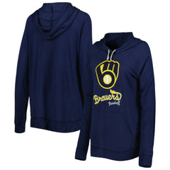 Milwaukee Brewers Touch Women's Pre-Game Raglan Pullover Hoodie - Navy Hoodies