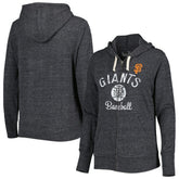 San Francisco Giants Touch Women's Training Camp Tri-Blend Lightweight Full-Zip Hoodie - Black Hoodies