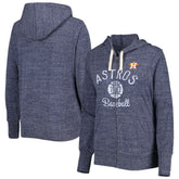 Houston Astros Touch Women's Training Camp Tri-Blend Lightweight Full-Zip Hoodie - Heather Navy Hoodies