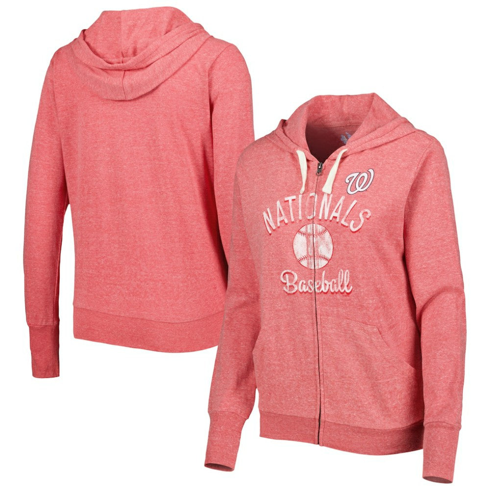 Washington Nationals Touch Women's Training Camp Tri-Blend Lightweight Full-Zip Hoodie - Red Hoodies