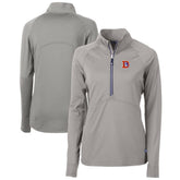 Denver Broncos Cutter & Buck Women's Throwback Logo Adapt Eco Knit Stretch Recycled Half-Zip Pullover Top Gray