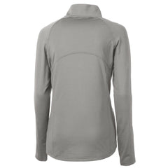 Denver Broncos Cutter & Buck Women's Throwback Logo Adapt Eco Knit Stretch Recycled Half-Zip Pullover Top Gray