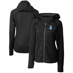 Detroit Lions Cutter & Buck Women's Throwback Logo Mainsail Full-Zip Jacket Heather Charcoal