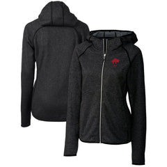 Buffalo Bills Cutter & Buck Women's Throwback Logo Mainsail Full-Zip Jacket Heather Charcoal