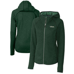 New York Jets Cutter & Buck Women's Throwback Logo Mainsail Full-Zip Jacket Heather Green
