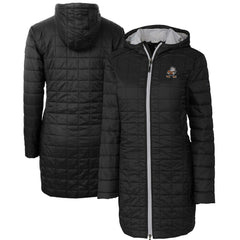 Cleveland Browns Cutter & Buck Women's Throwback Logo Rainier Primaloft Eco Full-Zip Hoodie Long Coat Black