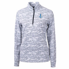 Detroit Lions Cutter & Buck Women's Throwback Logo Traverse Camo Quarter-Zip Pullover Top Charcoal