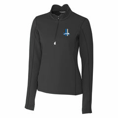 Detroit Lions Cutter & Buck Women's Throwback Logo Traverse Stretch Quarter-Zip Pullover Top Black
