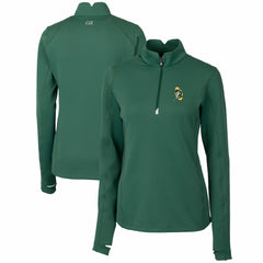 Green Bay Packers Cutter & Buck Women's Throwback Logo Traverse Stretch Quarter-Zip Pullover Top Green