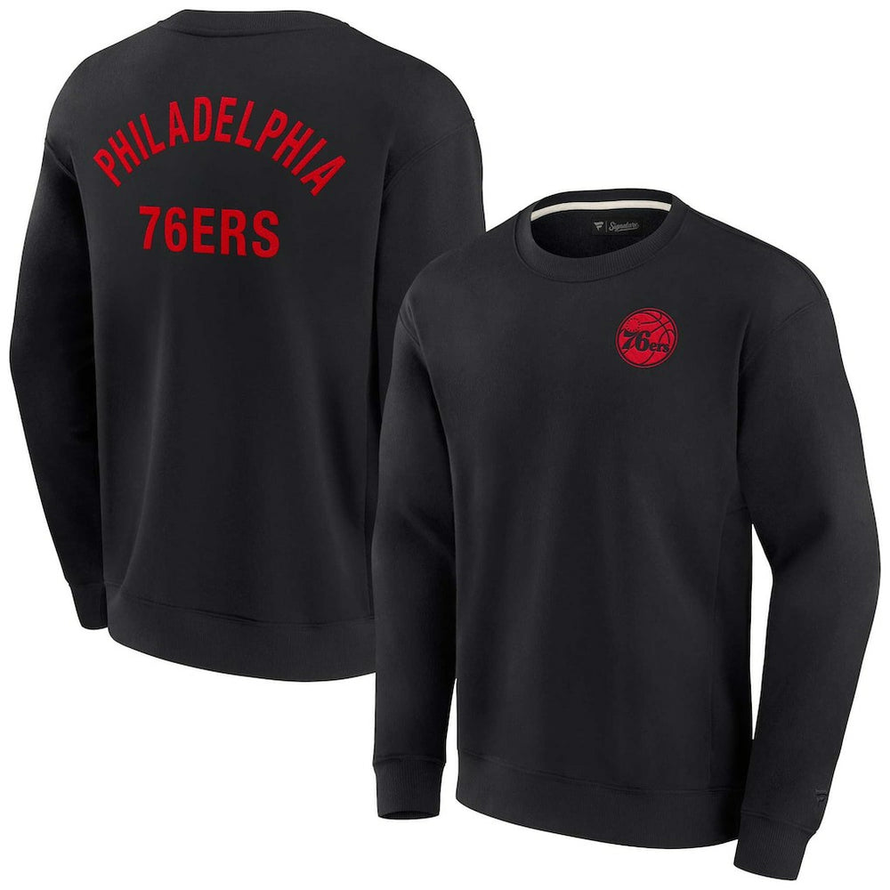 Philadelphia 76ers Unisex Elements Super Soft Fleece Pullover Sweatshirt Black