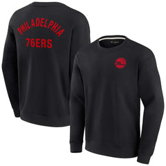 Philadelphia 76ers Unisex Elements Super Soft Fleece Pullover Sweatshirt Black