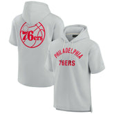 Philadelphia 76ers Unisex Elements Super Soft Fleece Short Sleeve Pullover Hoodie Gray