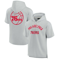 Philadelphia 76ers Unisex Elements Super Soft Fleece Short Sleeve Pullover Hoodie Gray