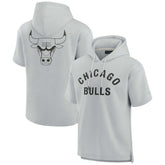 Chicago Bulls Unisex Elements Super Soft Fleece Short Sleeve Pullover Hoodie Gray