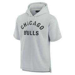 Chicago Bulls Unisex Elements Super Soft Fleece Short Sleeve Pullover Hoodie Gray
