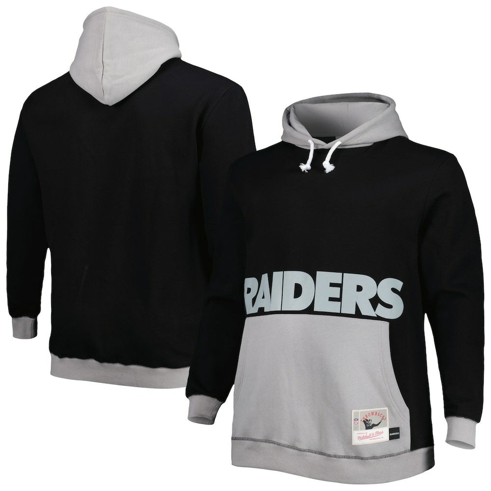 Las Vegas Raiders Big & Tall Big Face Pullover Hoodie Black/Silver