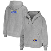 Los Angeles Rams WEAR by Erin Andrews Women's Team Full-Zip Hoodie Heathered Gray