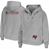 Tampa Bay Buccaneers WEAR by Erin Andrews Women's Team Full-Zip Hoodie Heathered Gray