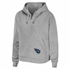 Tennessee Titans WEAR by Erin Andrews Women's Team Full-Zip Hoodie Heathered Gray