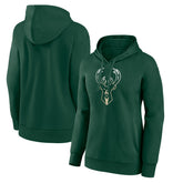 Milwaukee Bucks Women's Gradient Logo Pullover Hoodie Hunter Green