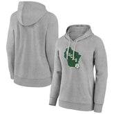 Milwaukee Bucks Women's Alternate Logo Pullover Hoodie Gray