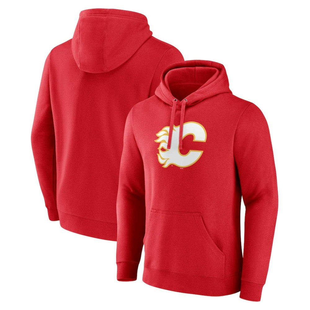 NHL Calgary Flames Fanatics Primary Team Logo Pullover Hoodie - Red