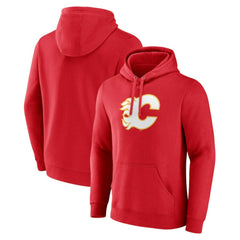 NHL Calgary Flames Fanatics Primary Team Logo Pullover Hoodie - Red