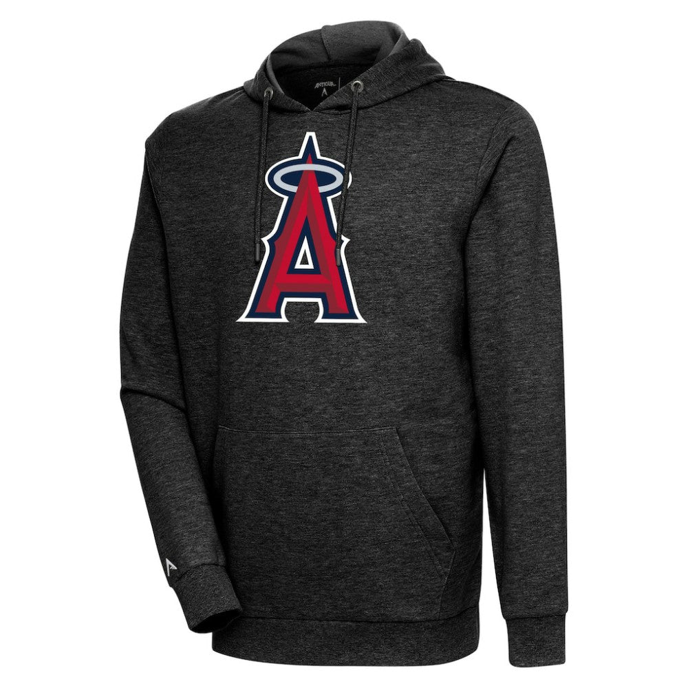 Los Angeles Angels Antigua Action Pullover Hoodie - Heather Black Hoodies