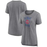 Detroit Pistons Women's Heritage Tri-Blend T-Shirt Heather Gray