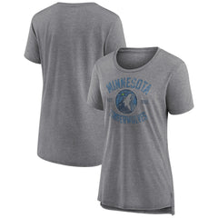 Minnesota Timberwolves Women's Heritage Tri-Blend T-Shirt Heather Gray