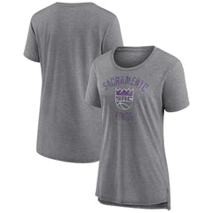 Sacramento Kings Women's Heritage Tri-Blend T-Shirt Heather Gray