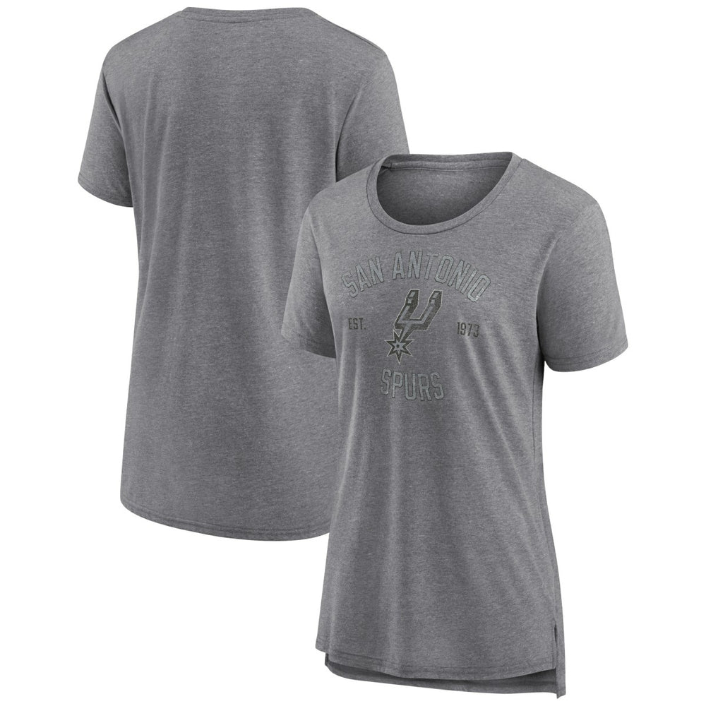 San Antonio Spurs Women's Heritage Tri-Blend T-Shirt Heather Gray