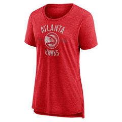 Atlanta Hawks Women's Heritage Tri-Blend T-Shirt Heather Red