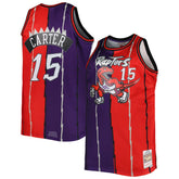 Vince Carter Toronto Raptors Big & Tall Hardwood Classics 1998/99 Split Swingman Jersey Purple/Red