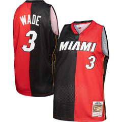 NBA Dwyane Wade Miami Heat Big & Tall Hardwood Classics 2005/06 Split Swingman Jersey - Black/Red