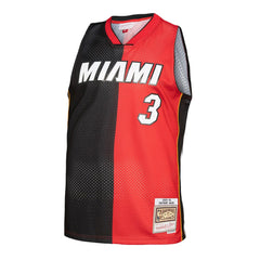 NBA Dwyane Wade Miami Heat Big & Tall Hardwood Classics 2005/06 Split Swingman Jersey - Black/Red