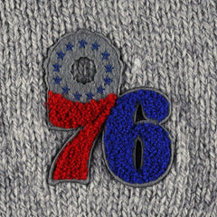 Philadelphia 76ers Lusso Women's Scarletts Lantern Sleeve Tri-Blend V-Neck Pullover Sweater Gray