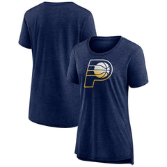 Indiana Pacers Women's Gradient Logo Tri-Blend T-Shirt Heather Navy